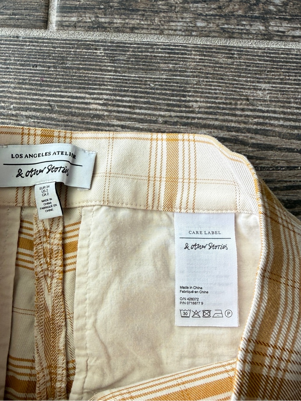 & Othet Stories Striped Plaid High-Waist Pants with Matching Crop Top - Picture 4 of 5